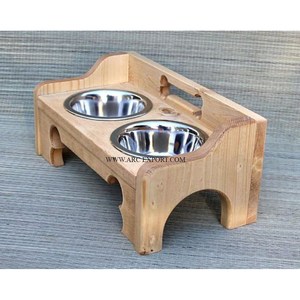 Bol pour chien décoratif en bois et métal, qualité exclusive, design attrayant, pour nourriture et eau, directement de l'usine - Product Image 6