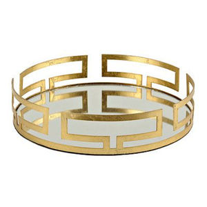 Ensemble de 2 plateaux de rangement en miroir en métal doré au design attrayant, qualité exclusive, plateaux en fer et en verre pour la décoration de la maison au prix le plus bas - Product Image 4