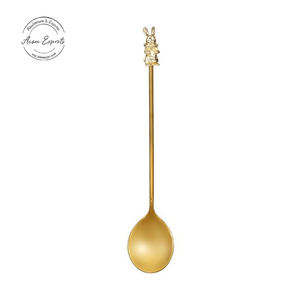 Cuchara de latón con Palmera con acabado dorado para comedor de lujo, Ideal para café, postre o regalo, vajilla elegante hecha a mano - Product Image 4