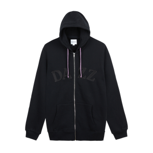 High Quality Cotton Full Double Two Way <b>Zipper</b> <b>Hoodie</b> Custom DTG Print Men Oversized <b>Black</b> Blank - Product Image 3