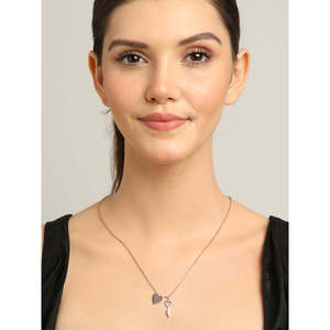NOVAMART Fine 925 Sterling Silver Key & Heart Charm <b>Necklace</b> <b>Chain</b> Rose Gold Platinum with Rhodium Plating Religious Style Whole - Product Image 4