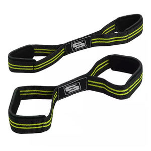 Equipo de entrenamiento de seguridad de gimnasio personalizable Figura 8 Correas de algodón/poliéster para levantamiento de pesas Equipo de goma con logotipo personalizado - Product Image 1