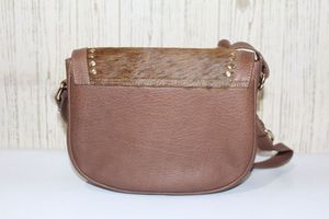 Genuine Leather Bag Hair on Hide Carving Tooling Handbags Stylish Leather Bags Natural Cow Hair on studded Hobo Brown Bags Woman - Product Image 3
