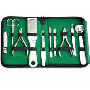 Juego Profesional de Manicura y Pedicura de Acero Inoxidable, Estuche Verde, Kit de Cuidado de Uñas con Bolsa con Cierre, Venta al por Mayor - Product Image 1