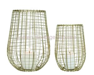 Handcrafted IHA Modern Design Iron Wire Pillar <b>Candle</b> <b>Holder</b> Gold <b>Silver</b> Black Christmas Festive Home Decor Elegant Jars - Product Image 5