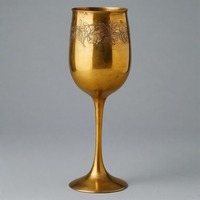 SaintGoblet Calice Sacré Verre à Vin de Communion en Laiton Antique Gobelet Vintage Artisanal pour Église et Cérémonies Spirituelles