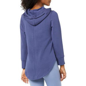 เสื้อฮู้ดผู้หญิงแฟชั่นฤดูหนาว OEM ผ้าฝ้ายผสมเนื้อนุ่ม ทรงพอดีตัวสำหรับออกกำลังกาย กันลม ระบายอากาศได้ดี รับผลิตตามแบบ - Product Image 6