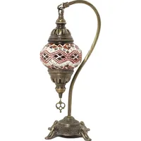 Lampe de bureau en mosaïque ottomane turque rustique faite à la main pour chambre à coucher, lumière LED en verre teinté, CRI 95 élevé, taille moyenne, certifiée CE