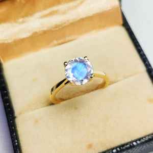 Piedra lunar de corte redondo, piedra preciosa, anillo llamativo de plata, piedra preciosa Natural curativa, anillo de ajuste de punta, anillo bohemio de plata 925 hecho a mano - Product Image 4