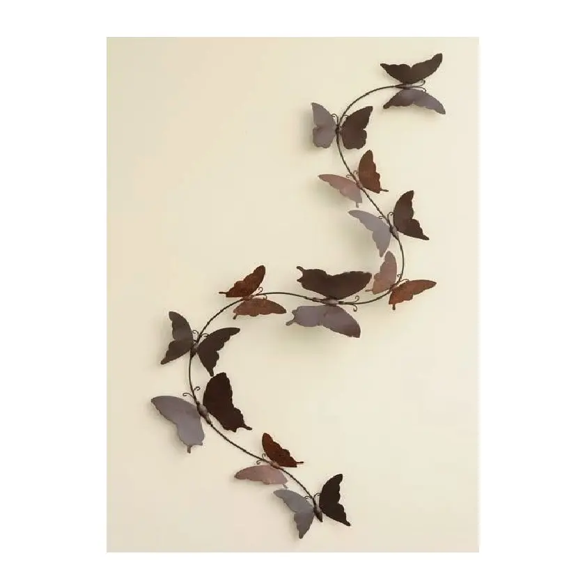Butterfly chain Rustic Sheet Wall art Best Decoration Galvanized Rustic living Room Accent Decoration Metal Cheap Wall Art Craft