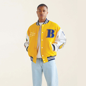 Haute Qualité Personnalisable Hommes Laine Baseball Bomber Varsity Veste Hiver Stand À Capuche Brodé De Marque High Street - Product Image 1