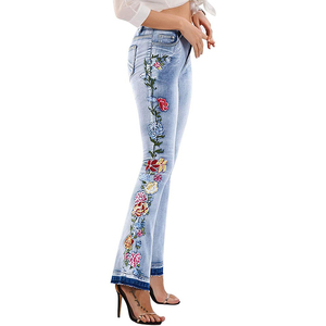 Venta al por mayor de pantalones de mezclilla de cintura alta holgados para las mujeres ropa de calle transpirable con bolsillos delanteros diseño personalizado precio barato pantalón - Product Image 4