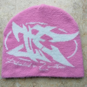 Gorros de invierno cálidos y gruesos personalizados para mujer, gorros de mohair peludos y esponjosos con gorra de calavera elegante, patrones de camuflaje y cuadros - Product Image 5