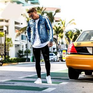 Denim Jacket Manufacturer Oem Custom <b>Mens</b> <b>Jean</b> Denim Jacket <b>Men</b> Casual Bomber Coats Streetwear Windbreaker - Product Image 4