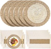 Set de table rond/carré classique fait main en jacinthe d'eau, écologique et léger, pour fêtes et occasions