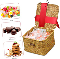 Design rétro écologique naturel idéal pour Noël fête des mères fête des pères cadeau de mariage de Pâques panier en jonc de mer avec ruban