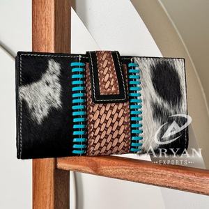 Recién llegado, cartera tallada a mano, funda de teléfono de piel de vaca Real, billetera elegante, carteras de diseñador de usos múltiples - Product Image 1