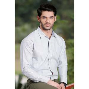 Chemise de créateur SAMSA pour homme avec logo personnalisé, 100 % coton, manches longues, infroissable, coupe ajustée, chemise décontractée - Product Image 3