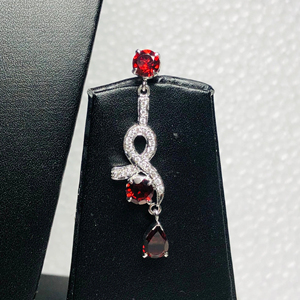 Sterling 925 Silver Necklace & <b>Earring</b> Set with Natural Garnet Gemstone <b>Beautiful</b> Set & Unique Design for Women for Any Occasion - Product Image 4