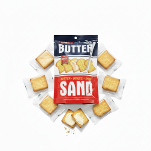 คุกกี้เนยเกาหลีแบบห่อแยกชิ้น ผลิตจากโรงงาน OEM ขายส่ง ขนมบิสกิตเนยเนื้อครีม รสหวาน กรอบ บรรจุในถุง - Product Image 5