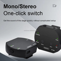 Système de monitoring intra-auriculaire sans fil rechargeable 2.4G avec microphone cravate, commutation stéréo/mono, contrôle du volume, fonction mute, suppression du bruit et LED