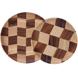 Plateau de service en bois avec design de bloc pour la cuisine à la maison et la table à manger Plateau élégant fait à la main pour les collations de thé et l'utilisation décorative - Product Image 5