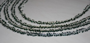 Chaîne de chapelet de perles Hydro de quartz vert enveloppée de fil plaqué argent de qualité supérieure, chaîne de perles de chapelet épais pour la recherche de bijoux - Product Image 3