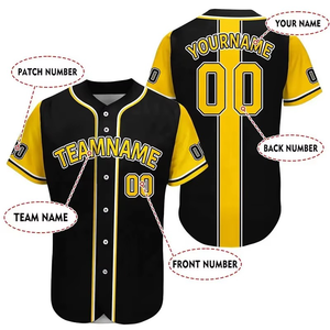 Jersey de béisbol sublimado completo personalizado al por mayor Conjunto de jersey de béisbol sublimado unisex 100% tela absorbente de malla de poliéster - Product Image 5