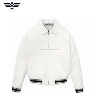 Blouson Bomber Homme Noir en Cuir Véritable Respirant Style Urbain Col Rabattu Fermeture Éclair Poignets et Ourlet Côtelés Moto Biker