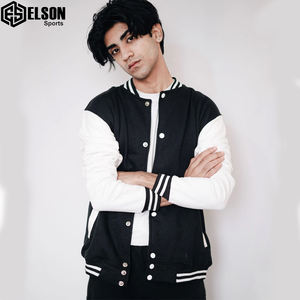 Veste universitaire unisexe de haute qualité Letterman Chenille brodée, manches en cuir et fourrure, blouson bombardier grande taille confortable - Product Image 3