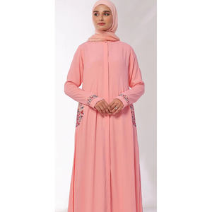 Online Wholesale Supplier Traditional Muslim <b>Dress</b> Abaya Button Down Closure Soft Smooth Fabric Made long Flared Abayas - Product Image 1