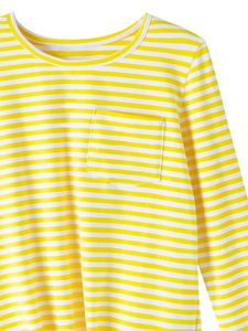 Camiseta Casual Extra Grande de Alta Calidad para Niñas, con Cuello Redondo y Rayas, Logotipo Personalizado Impreso, 100% Algodón, Bangladesh - Product Image 4