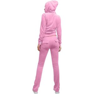 ชุดวอร์มแบบสองชิ้น เสื้อฮู้ดดี้และกางเกงขายาวทรงจ็อกเกอร์ ผ้าเฟรนช์เทอร์รี่ พิมพ์ลายพัฟฟ์แบบกำหนดเอง ล่าสุด ไซส์พลัส สำหรับผู้หญิง - Product Image 2