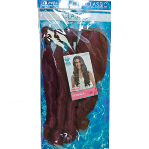 โรงงานขายส่งเส้นผมสังเคราะห์ทนความร้อนสีเบอร์กันดีแบบลอนเด้งดึ๋ง พร้อมเชือกผูกผมสำหรับผู้หญิง - Product Image 6