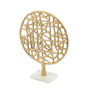 Sculpture faite à la main en métal poli thème de maison Sculpture en métal décorative pour l'utilisation de décor de table de salon à la maison - Product Image 5