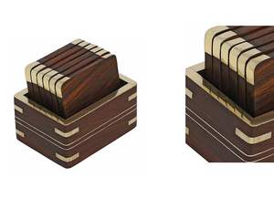 Ensemble de sous-verres en bois personnalisé de qualité supérieure Design carré classique pour décorations de table pour tasse à thé de cuisine Meilleur prix - Product Image 3