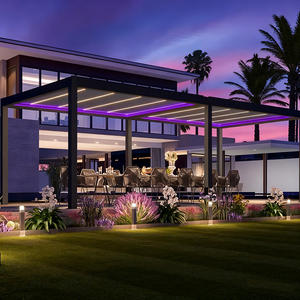 Pérgola Bioclimática Motorizada <span class=keywords><strong>de</strong></span> Aluminio Impermeable con Estructura con Recubrimiento en Polvo <span class=keywords><strong>para</strong></span> Jardín y Balcón, Diseño <span class=keywords><strong>de</strong></span> Láminas Ajustables - Product Image 3