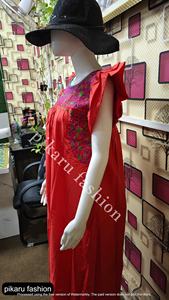 Venta al por mayor de manga corta vestido de las mujeres de punto vestido largo gran oferta de verano logotipo personalizado de manga corta mujeres vestido de verano sólido Suelto - Product Image 6