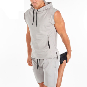 Sweats à capuche de gym sans manches avec logo personnalisé du meilleur fabricant pour hommes, style tendance avec prix ajustable pour l'été - Product Image 2