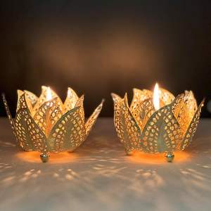 Bougeoir élégant en métal de fer magnifiquement fabriqué à la main de haute qualité bougeoir votif pour la maison bureau mariage noël - Product Image 5