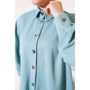 Conjunto De 2 Piezas Informal Abotonado De Metal Menta - Product Image 3