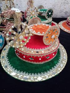 2025 Mehndi Wedding Thaal For Plates <b>Gifts</b> Basket Home Made Wedding Tray Top Selling Mehndi Decoration Basket OEM Serviced - Product Image 5