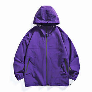 แจ็คเก็ตกันลมมีซิปเสื้อแจ็คเก็ตกันลมกันน้ำสำหรับเดินป่ากลางแจ้งปรับแต่งโลโก้ได้หลายแบบ - Product Image 2