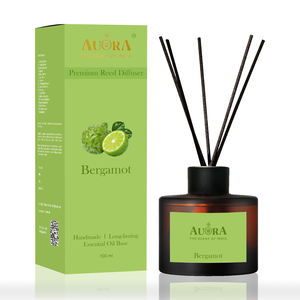 Ensemble diffuseur de roseau floral blanc AUORA bouteille en verre bâtons de rotin 100ml huile essentielle longue durée 100 parfums indiens respectueux de l'environnement - Product Image 3