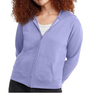Sweat à capuche zippé complet sweat à capuche uni épais sweat zippé oversize pour femme hiver personnalisé OEM thermique capuche zippée intégrale respirante - Product Image 1