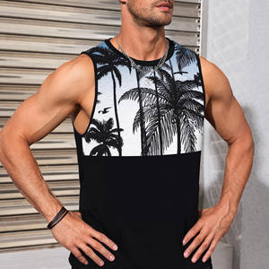 Diseños personalizados opcionales, colores o impresión de logotipo para pedidos a granel, camiseta sin mangas, logotipo personalizado de lujo, cuello redondo, parte superior en blanco de gran tamaño - Product Image 3