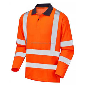 Camisetas de Seguridad 100% Poliéster Negras de Alta Visibilidad para Hombre, Ropa de Trabajo Reflectante para Construcción - Product Image 1