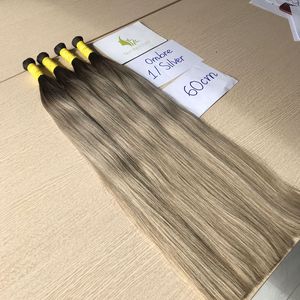 Extensiones de cabello a granel, venta al por mayor, mechones de cabello trenzado liso de extremo completo, cabello trenzado recto de hueso sedoso de alta calidad - Product Image 5