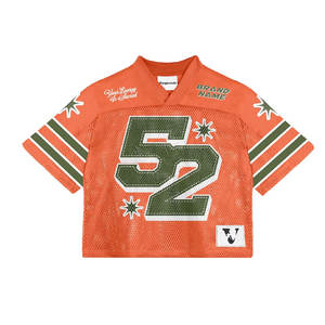 2025 moda Boxy recortada camiseta de fútbol americano diseño personalizado hombres camiseta de fútbol impresión por sublimación ropa de fútbol americano - Product Image 2