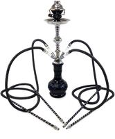 Narguilé en verre noir très vendu peint avec des pièces en métal et en céramique à vendre décor fantaisie dernier narguilé antique à vendre